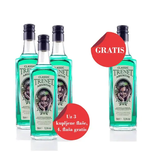 AKCIJA Absinthe TRENET Green 72,5% 0.5L