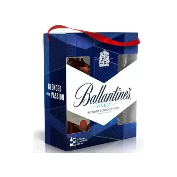 Poklon pakovanje: Ballantines whisky sa dve čaše 40%, 0,70L