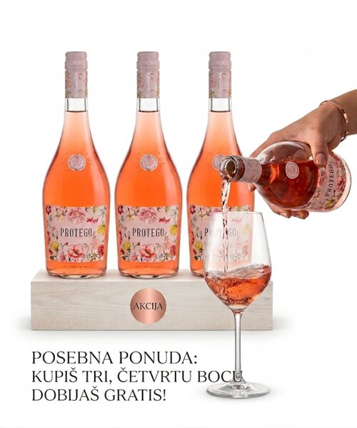 Akcija Protego rose vino 3+1 GRATIS