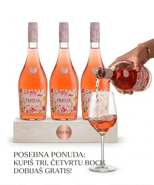 Akcija Protego rose vino 3+1 GRATIS