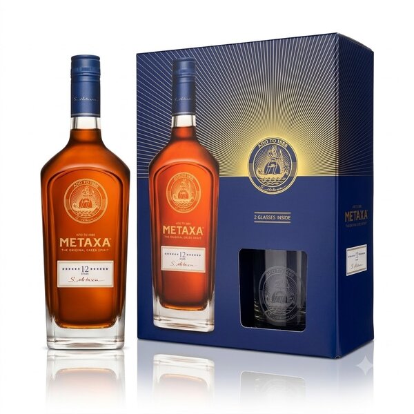 Metaxa 12 stars + 2 čaše 0.70l