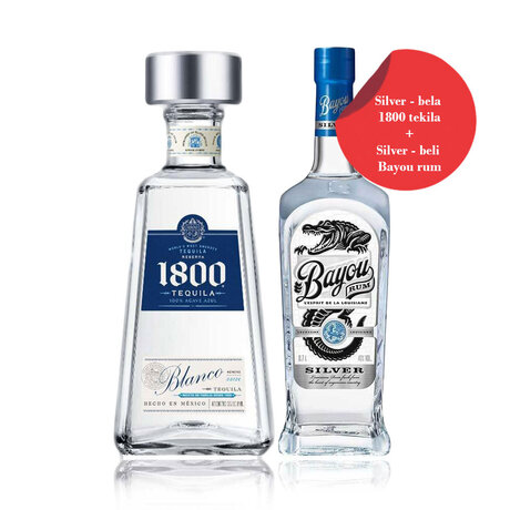 Akcija za Crni petak broj 1: Tequila Reserva 1800 SILVER 38% 0,70 L i Bayou Rum Silver 40% 0.7L