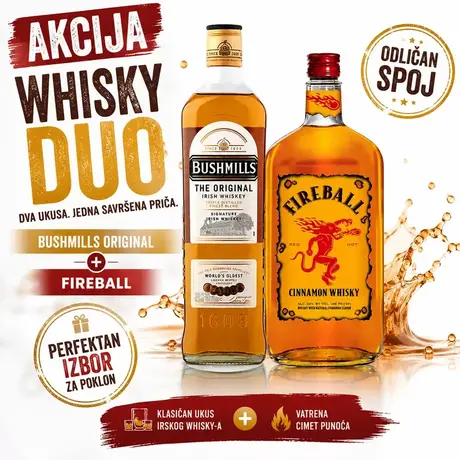 WHISKY DUO Bushmills original + Fireball