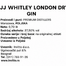 JJ Whitley London Dry Gin 37,5% 0.7L